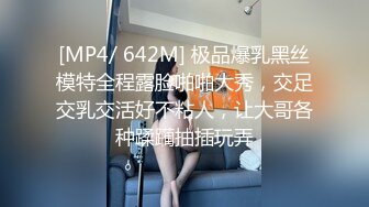 [MP4/ 642M] 极品爆乳黑丝模特全程露脸啪啪大秀，交足交乳交活好不粘人，让大哥各种蹂躏抽插玩弄