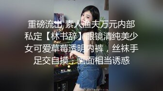 重磅流出 素人渔夫万元内部私定【林书辞】眼镜清纯美少女可爱草莓透明内裤，丝袜手足交自摸，画面相当诱惑